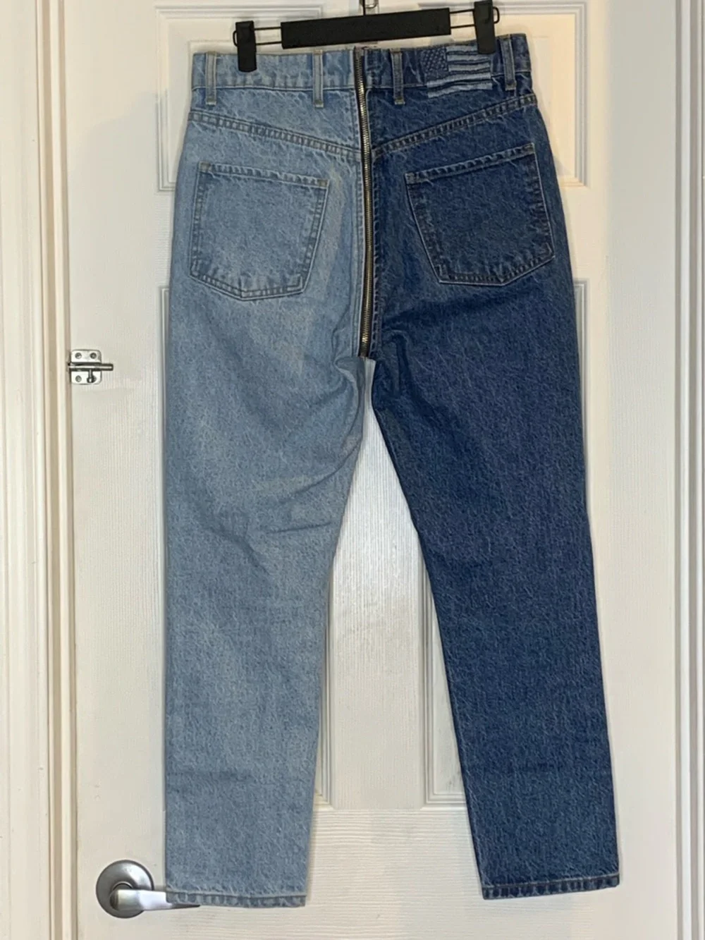 Revice Yin-Yang Jeans Size 28 Ankle Cropped Full Zipper Two Toned